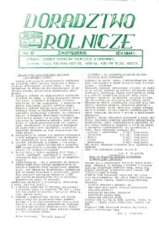 Doradztwo Rolnicze R.2 (1991) nr 10