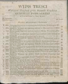 Dziennik Urzędowy Gubernii Podlaskiej 1837 : wypis treści wyszłych urządzeń... w kwartale I. 1837 roku