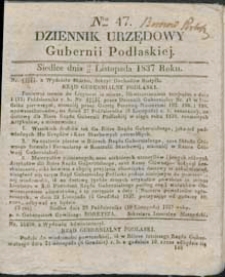 Dziennik Urzędowy Gubernii Podlaskiej 1837 nr 47