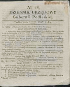 Dziennik Urzędowy Gubernii Podlaskiej 1837 nr 48