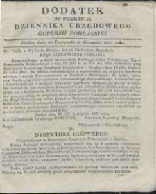 Dziennik Urzędowy Gubernii Podlaskiej 1837 nr 48 (dodatek)
