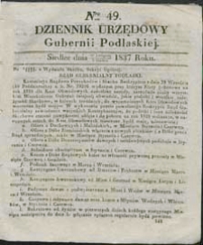 Dziennik Urzędowy Gubernii Podlaskiej 1837 nr 49