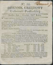 Dziennik Urzędowy Gubernii Podlaskiej 1837 nr 50