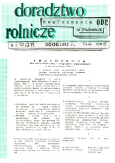 Doradztwo Rolnicze R. 3 (1992) nr 12 (37)