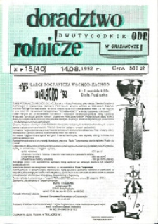 Doradztwo Rolnicze R. 3 (1992) nr 15 (40)