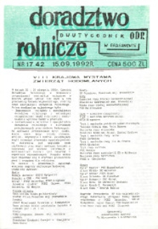 Doradztwo Rolnicze R. 3 (1992) nr 17 (42)