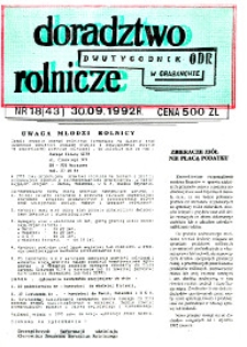 Doradztwo Rolnicze R. 3 (1992) nr 18 (43)
