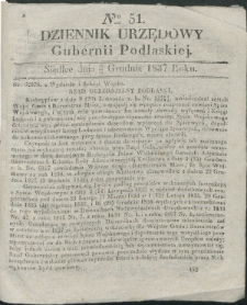 Dziennik Urzędowy Gubernii Podlaskiej 1837 nr 51