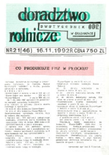 Doradztwo Rolnicze R. 3 (1992) nr 21 (46)