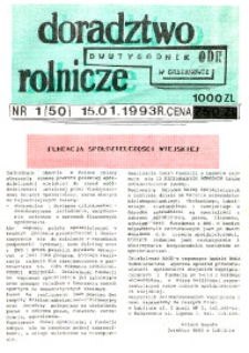 Doradztwo Rolnicze R. 4 (1993) nr 1 (50)