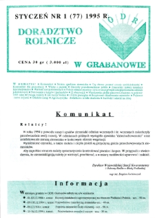 Doradztwo Rolnicze R. 6 (1995) nr 1 (77)