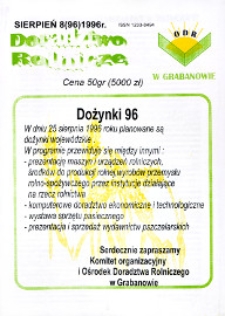 Doradztwo Rolnicze R. 7 (1996) nr 8 (96)