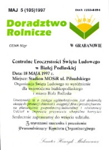 Doradztwo Rolnicze R. 8 (1997) nr 5 (105)