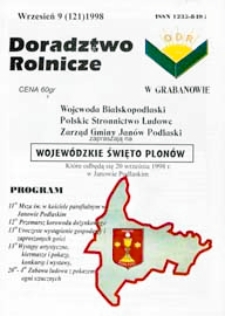 Doradztwo Rolnicze R. 9 (1998) nr 9 (121)