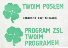Ulotka wyborcza kandydata na posła Franciszka Stefaniuka