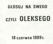 Ulotka wyborcza kandydata na posła Józefa Oleksego
