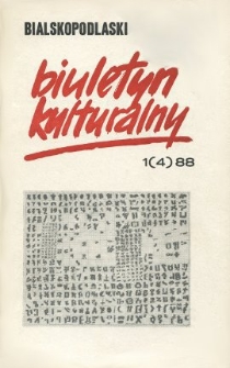 Bialskopodlaski Biuletyn Kulturalny R. 2 (1988) nr 1