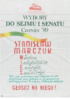Plakat wyborczy kandydata na posła Stanisława Marczuka