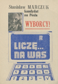 Ulotka wyborcza kandydata na posła Stanisława Marczuka