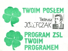 Ulotka wyborcza kandydata na posła Tadeusza Józefczaka