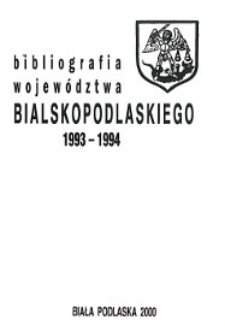 Bibliografia województwa bialskopodlaskiego 1993-1994