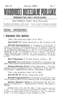 Wiadomości Diecezjalne Podlaskie R. 7 (1925) nr 1