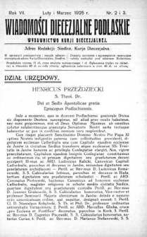 Wiadomości Diecezjalne Podlaskie R. 7 (1926) nr 2-3