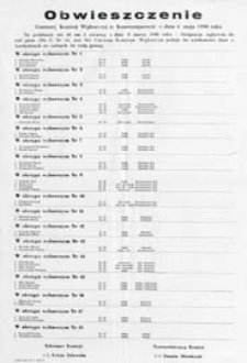 Obwieszczenie Gminnej Komisji Wyborczej w Konstantynowie z dn. 4 maja 1990 o kandydatach na radnych do rady gminy