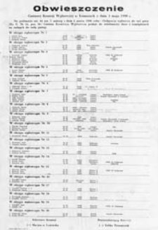 Obwieszczenie Gminnej Komisji Wyborczej w Łomazach z dn. 3 maja 1990 o kandydatach na radnych do rady gminy