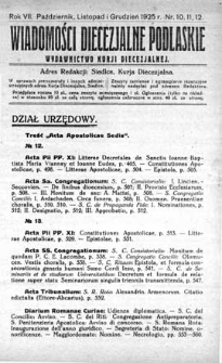 Wiadomości Diecezjalne Podlaskie R. 7 (1925) nr 10-11-12