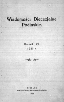 Wiadomości Diecezjalne Podlaskie R. 7 (1925) skorowidz