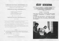 Ulotka wyborcza kandydata na senatora Józefa Dziedziny
