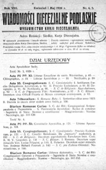 Wiadomości Diecezjalne Podlaskie R. 8 (1926) nr 4-5