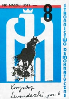 Ulotka wyborcza kandydata na posła z listy Stronnictwa Demokratycznego w okręgu siedlecko-bialskopodlaskim - Krzysztofa Lewandowskiego