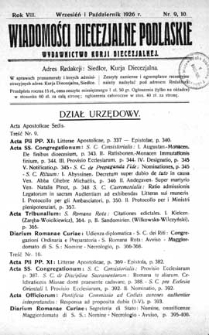 Wiadomości Diecezjalne Podlaskie R. 8 (1926) nr 9-10