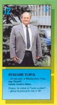 Ulotka wyborcza kandydata na posła Komitetu Wyborczego Porozumienie Obywatelskie Centrum w okręgu siedlecko-bialskopodlaskim - Ryszarda Turyka