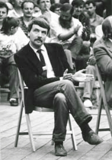 Spotkanie przedwyborcze w amfiteatrze z kandydatami do Sejmu i Senatu z listy Komitetu Obywatelskiego "Solidarność" w Białej Podlaskiej