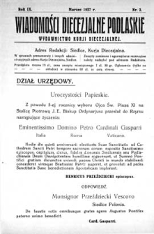 Wiadomości Diecezjalne Podlaskie R. 9 (1927) nr 3