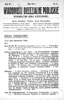 Wiadomości Diecezjalne Podlaskie R. 9 (1927) nr 5