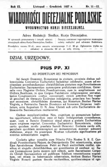 Wiadomości Diecezjalne Podlaskie R. 9 (1927) nr 11-12