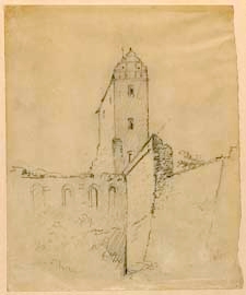 Szkic ruin zamku w Stolpen [dokument ikonograficzny]