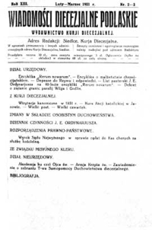 Wiadomości Diecezjalne Podlaskie R. 13 (1931) nr 2-3