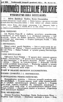 Wiadomości Diecezjalne Podlaskie R. 13 (1931) nr 10-11-12