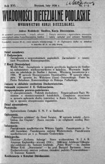 Wiadomości Diecezjalne Podlaskie R. 16 (1934) nr 1-2