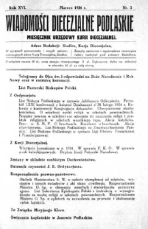 Wiadomości Diecezjalne Podlaskie R. 16 (1934) nr 3