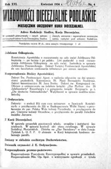 Wiadomości Diecezjalne Podlaskie R. 16 (1934) nr 4