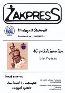 Żakpress : miesięcznik studencki R. 6 (2008) nr 1 (XXXL) październik