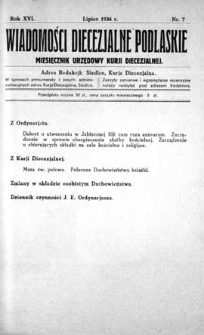 Wiadomości Diecezjalne Podlaskie R. 16 (1934) nr 7