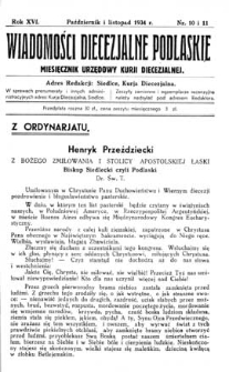 Wiadomości Diecezjalne Podlaskie R. 16 (1934) nr 10-11