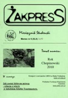 Żakpress : miesięcznik studencki R.7 (2010) nr 5 (XLX) marzec